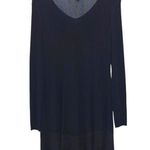 Eileen Fisher Womens Rayon Nylon Sheer Shimmer Pullover Tunic Dress Black Medium Photo 2