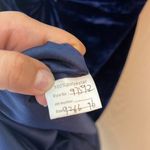 Velvet Rhinestone Cutout Maxi Dress | Navy Blue Long Sleeve Formal Gown Size S Photo 7