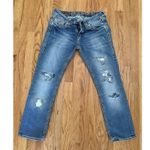 Rock Revival  Women's Heidi Capri Jeans Distressed Embellished Denim Size 30 Photo 0