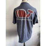 Vineyard Vines  Football Long Sleeve T-shirt Size M Blue Crew Neck Logo Whale Photo 1