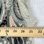 Rose + Olive  Paisley Print Short Sleeve Top L Round Neck Loose Fit Drapey Photo 6