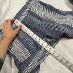 J.Jill Chambray White Striped Linen Blend Button Detail Side Pants Photo 5