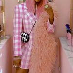 ZARA  Oversized Gingham Print Blazer Jacket Pink/White Size XS NEW Photo 3