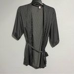 Victoria's Secret Victoria’s Secret Black & White Pattern Satin-like Robe Size Small Photo 1