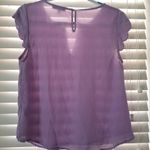 Papaya M lavender scallop sleeve key hole front blouse Photo 1