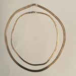 Two vintage 925 sterling silver herringbone necklaces Made in Italy Photo 5