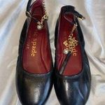 Kate Spade Crush Flats Women's 5.5 Black Leather Chain Ankle Strap Shoes S47 Photo 0