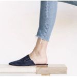 Jenni Kayne  Suede Mule Women's 5/35 Navy Blue Pointed Toe Flat Slide Shoe Photo 4