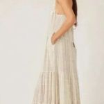 Free People  check print tiered midaxi dress in ivory, Size Small, $108 Photo 1