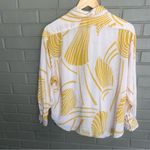 FRNCH  Button Up Gauzy Blouse Green Apricot Small Photo 8