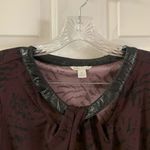 Cato  Purple/Black Print 3/4 Sleeve Blouse size M Photo 2