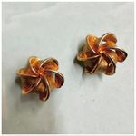 Vintage Gold Tone Ribbon Bow Clip Earrings Photo 7