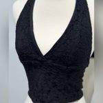 Topshop Black Lace Halter Crop Top Photo 1