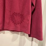 L.L. Bean Size XL Pink Mock Neck Floral Print Quarter Zip Fleece Top Zip Pocket Photo 0