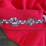 Vintage USA Nutcracker Graphic Christmas Sweater Red Holiday Bow Wreath Glitter Size L Photo 8