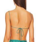 NBD Sequin Crop Top Mermaid Green MEDIUM Tie Back Bandeau Annelise $128 NEW Photo 1