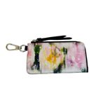 Jimmy Choo Coin Case Wallet Zip-Around Floral Pattern LISE-Z Card Holder Purple Photo 15