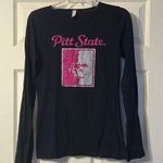 Pittsburg State Gorillas Black Long Sleeve Shirt Sparkly Size L Photo 0