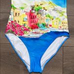 Kate Spade  Ocean Grove Underwire Halter One Piece Swimsuit Blue Pink Size XL Photo 2