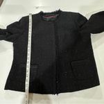 Perry Ellis Wool Blend Black & Pink Fringe Long Sleeve Blazer Size 14 Photo 12