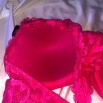 Felina  bralette lace razor back bright pink Size L NWT Photo 4