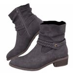 Easy Street Gray Braided Ankle Booties Photo 0