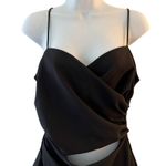 ZARA Midriff Cut Out Black Mini Spaghetti Strap Dress size L Sexy Party LBD Photo 3