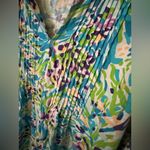 Lilly Pulitzer Braylen Palm Reader Pin Tuck Tunic Women's Top Photo 1