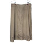 Chico's Womens Skirt Knee Length Embellished Faux Suede Slit A-Line Tan Sz. 0 Photo 6