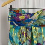 Cache Size 0 Silk Strapless Watercolor Floral Mini Dress Metallic Vacation Photo 5