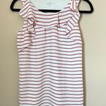Loft striped ruffle neck business casual tank top blouse Photo 2