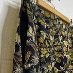 Dana Buchman Metallic Gold Black Floral Bird Straight Leg Pants Size 4 Photo 6