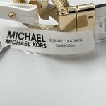 Michael Kors  Belt Twist Reversible Leather MK‎ Logo Buckle White Khaki XL Photo 4