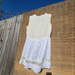 120% Lino 42 S White Sleeveless Lace Linen Silk Dress Made In Italy Photo 9