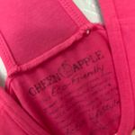 Green Apple Fitted Pink Sleeveless Tank Top, Eco friendly. Size M Photo 5