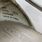 Coach Sz 8.5 Wedge Silver Joslin Strappy Cork Heel Leather Sandals Shoes Women’s Photo 11