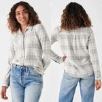 Faherty  Legend Sweater Shirt Shacket Winter Clouds Plaid Size S Cabin Flannel Photo 6