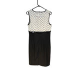 Vintage Polka Dot Belted Dress Mad Men Black White Polyester Size 14 Photo 1