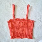 Levi's Women's LEVI’s Shirred Orange Crop Top size Small Photo 4