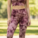 Victoria's Secret Women's Burgundy Pink Tie-Dye Set Size 6 leggings Size S Top Photo 0