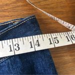 Vintage Second Generation Embroidered Floral Hem Denim Capri Jeans: Size 9 Blue Photo 6