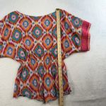 Anthropologie Free People Tricia Fix M Medium Tunic Top Ikat Print Short Sleeve Boho Fairy Photo 8