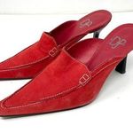 Donald Pliner DONALD J PLINER red suede mules slides, made in Spain, size 8.5 Photo 0