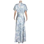 BHLDN  Leila Deep-V Flutter-Sleeve Satin Gown, Light Blue Sky Bouquet, 2 (US) Photo 7