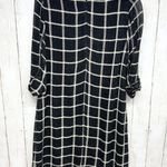 Amadi Dress Women PM Black White Checkered Plaid Boat Neck Bow Sleeve Tunic Tent Size undefined Photo 4