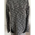 Anthropologie  Moth • Black White Staccato Stripe Tunic Sweater Photo 2