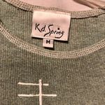 RARE 90’s KD Spring Blouse Popover Top Abstract Pullover Shirt S/M Stretch Green Size M Photo 2