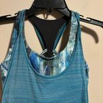 Lululemon Twist & Toil Tank Heathered Teal Blue / Sun Dazed Multi Blue- Size 8 Photo 2