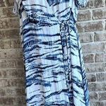 Torrid Blue Tie Dye Gauze Cold Shoulder Wrap Midi Dress 1X Swimsuit Cov… Photo 0