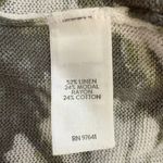 J.Jill Linen Palm Leaf Print Sweater Pullover Women's Medium Green Tropical Photo 9